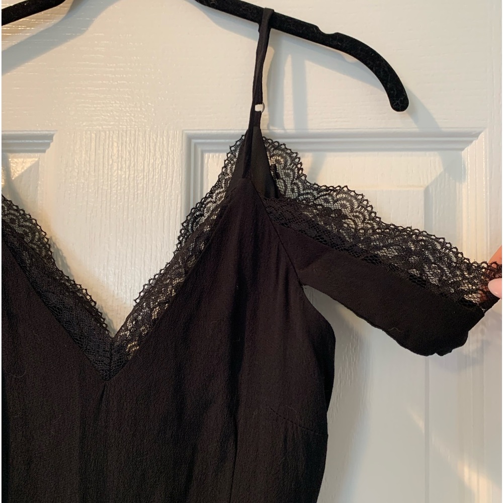 Black maxi dress lace details